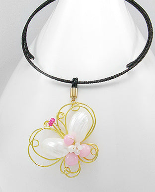 Butterfly Choker - Mother of Pearls and Fresh Water Pearls