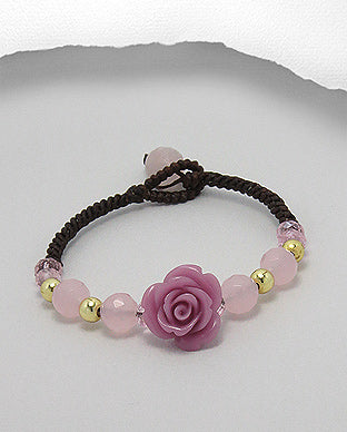 Rose and Semi Gems bracelet