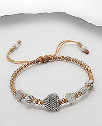 Cotton heart extending bracelet