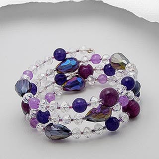 Purple Glass Bead Bracelet