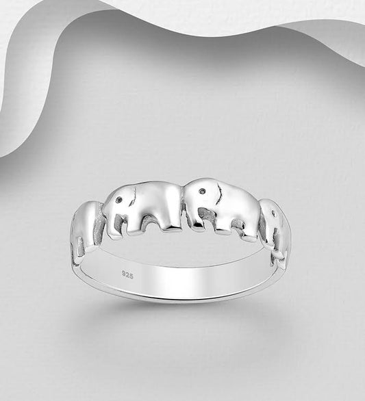 Sterling Silver Elephant Ring - S
