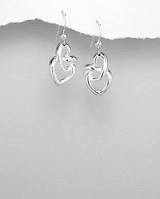 Sterling Silver Hearts Earrings