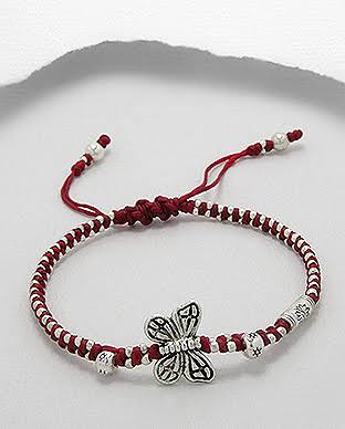 Red cotton butterfly bracelet