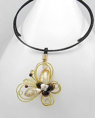 Butterfly Choker - Mother of Pearls and Fresh Water Pearls